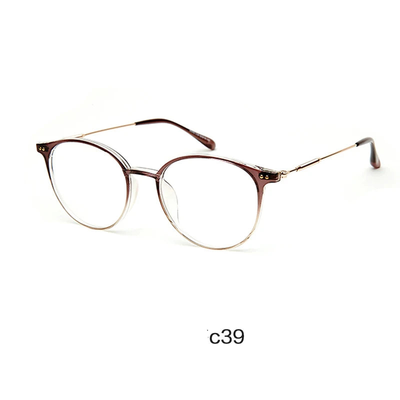 Acetate Unisex Solid Alloy Glasses Frame Women Prescription Glasses Fashion Designer Metallic Circle Glasses Myopia Glasses