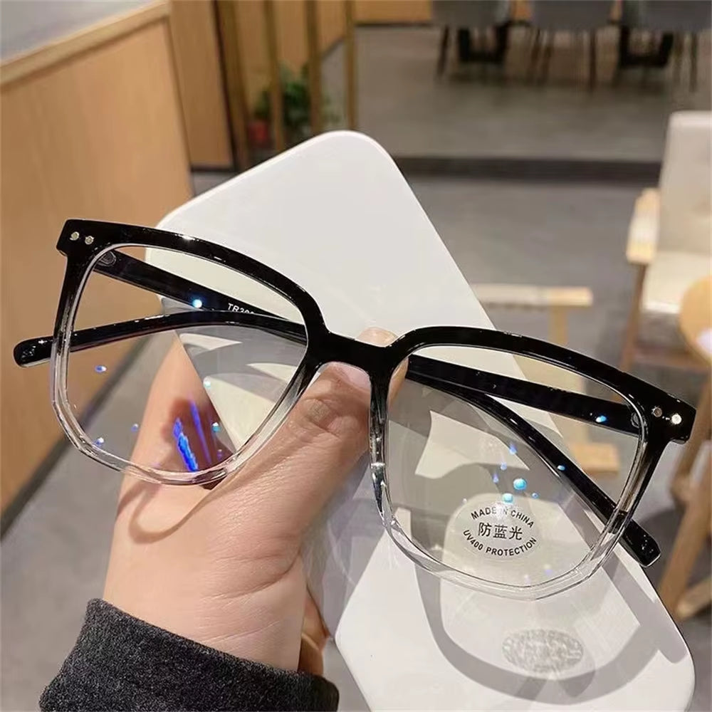 Transparent Computer Glasses Frame Women Men anti Blue Light Square Glasses Blackout Glasses Optical Glasses Lenses