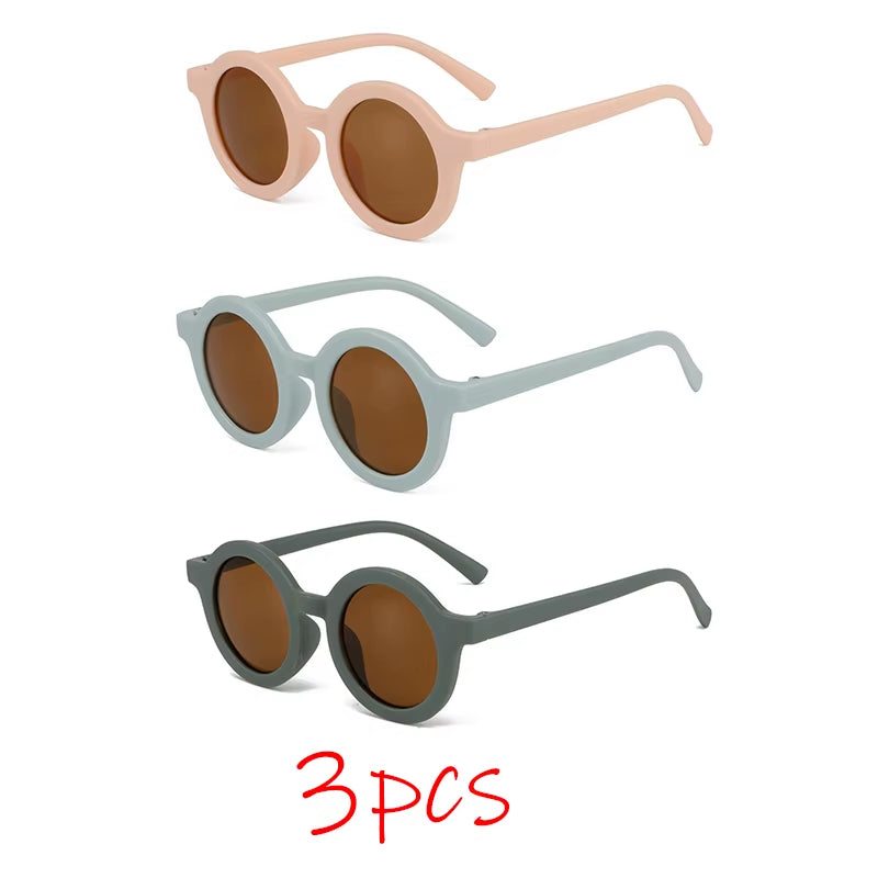 Children'S Sunglasses, Inset Style round Frame, 1-7 Year Old Baby Sunglasses, Sun Shading, Sun Protection