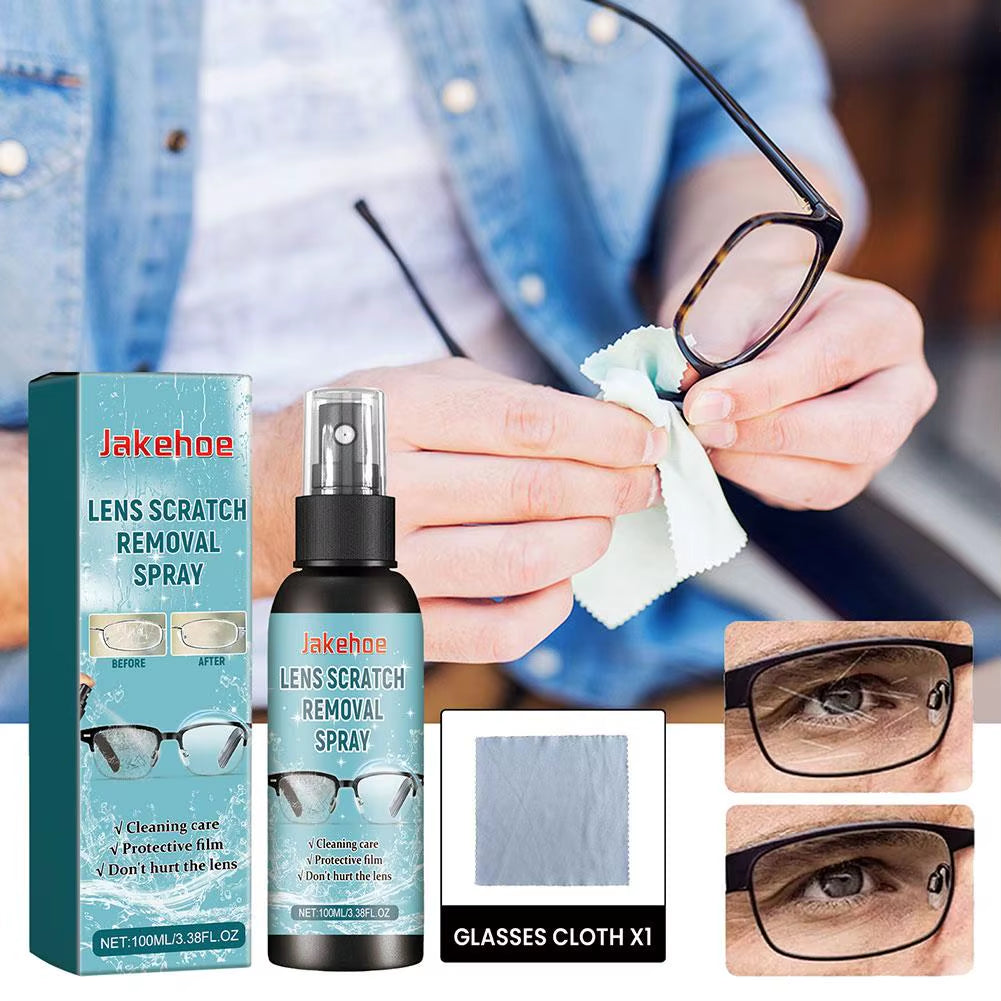 Glass Cleaner Lens Cleaner Glasses Sunglasses Eyeglass Cleaning Solution anti Fog Spray Eyeglass Scratch Removal Spray 100ML