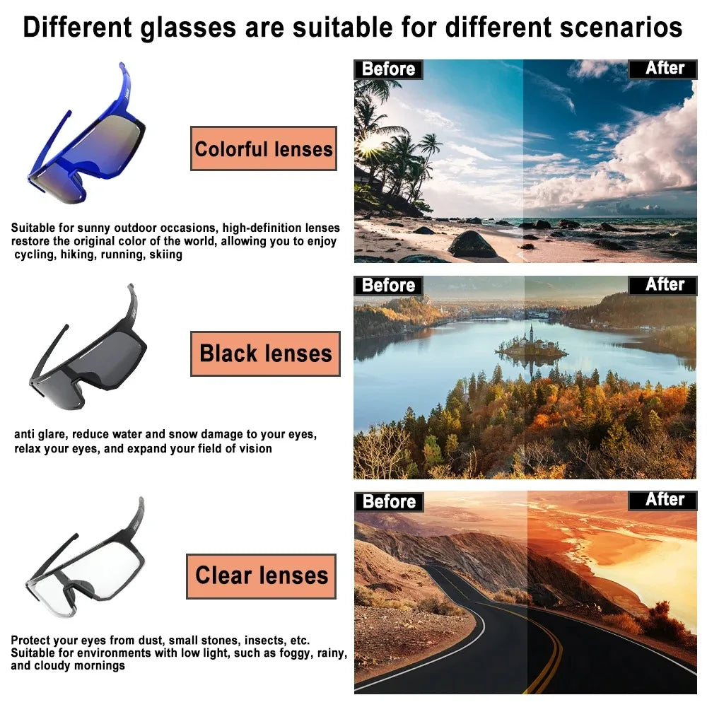 【Professional Grade】Cycling Fishing Sunglasses - UV Protection, Anti-Glare, Impact Resistant, Outdoor Sports with Case