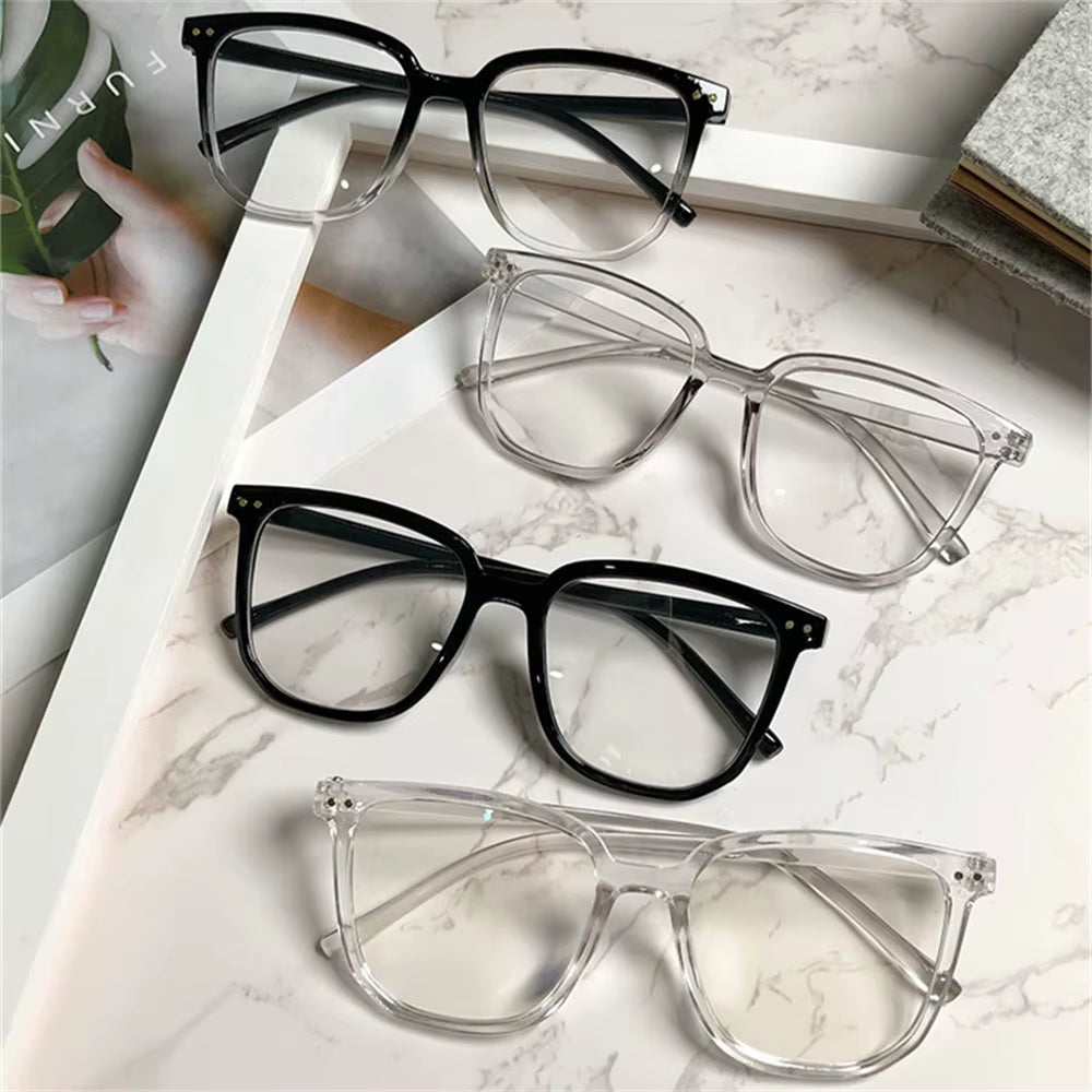 Transparent Computer Glasses Frame Women Men anti Blue Light Square Glasses Blackout Glasses Optical Glasses Lenses