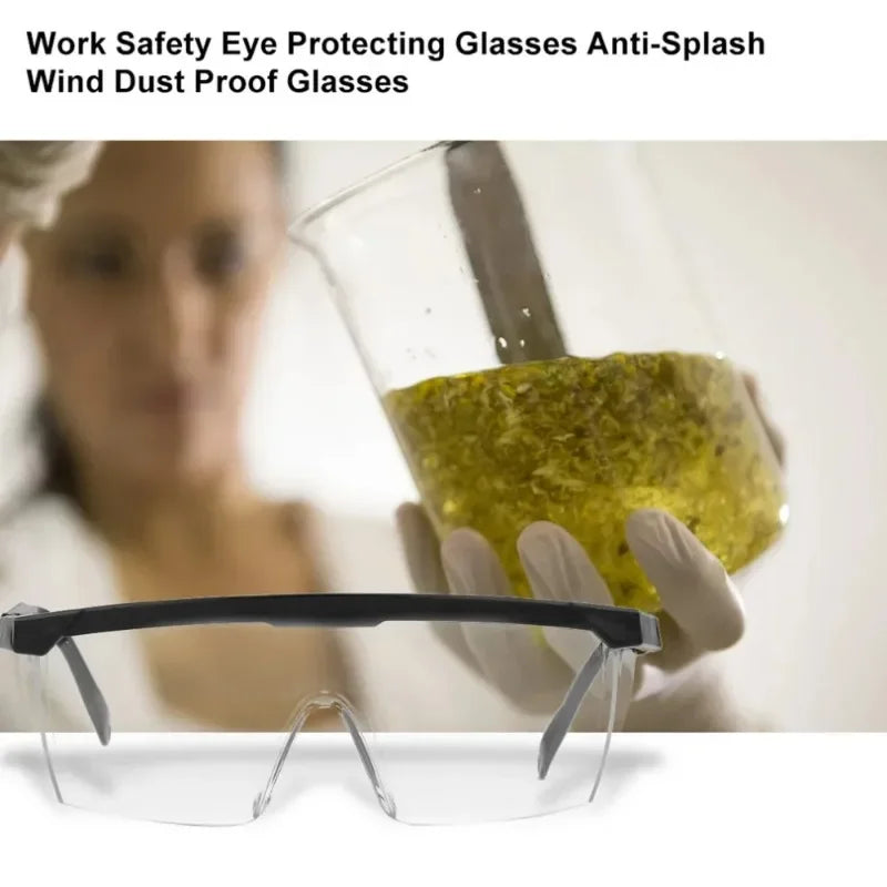 2Pcs Anti-Splash Safety Glasses - Industrial Protective Goggles, Wind & Dust Proof for Lab, Work & Cycling
