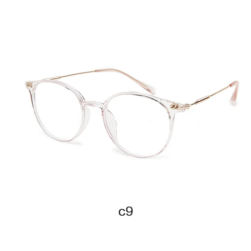 Acetate Unisex Solid Alloy Glasses Frame Women Prescription Glasses Fashion Designer Metallic Circle Glasses Myopia Glasses