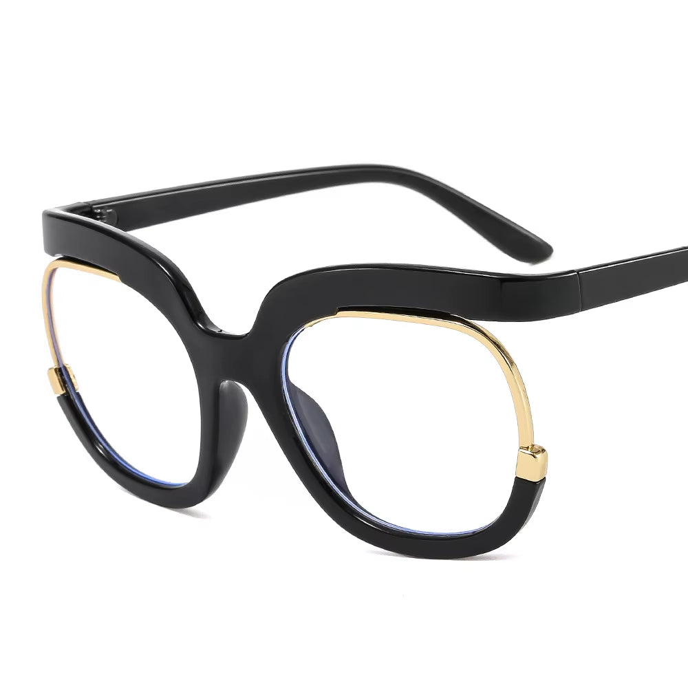 Round Amber Glasses Frame Luxurious Luxury Designer Glasses UV400 Prescription Glasses Unisex Trend anti Blue Light Glasses
