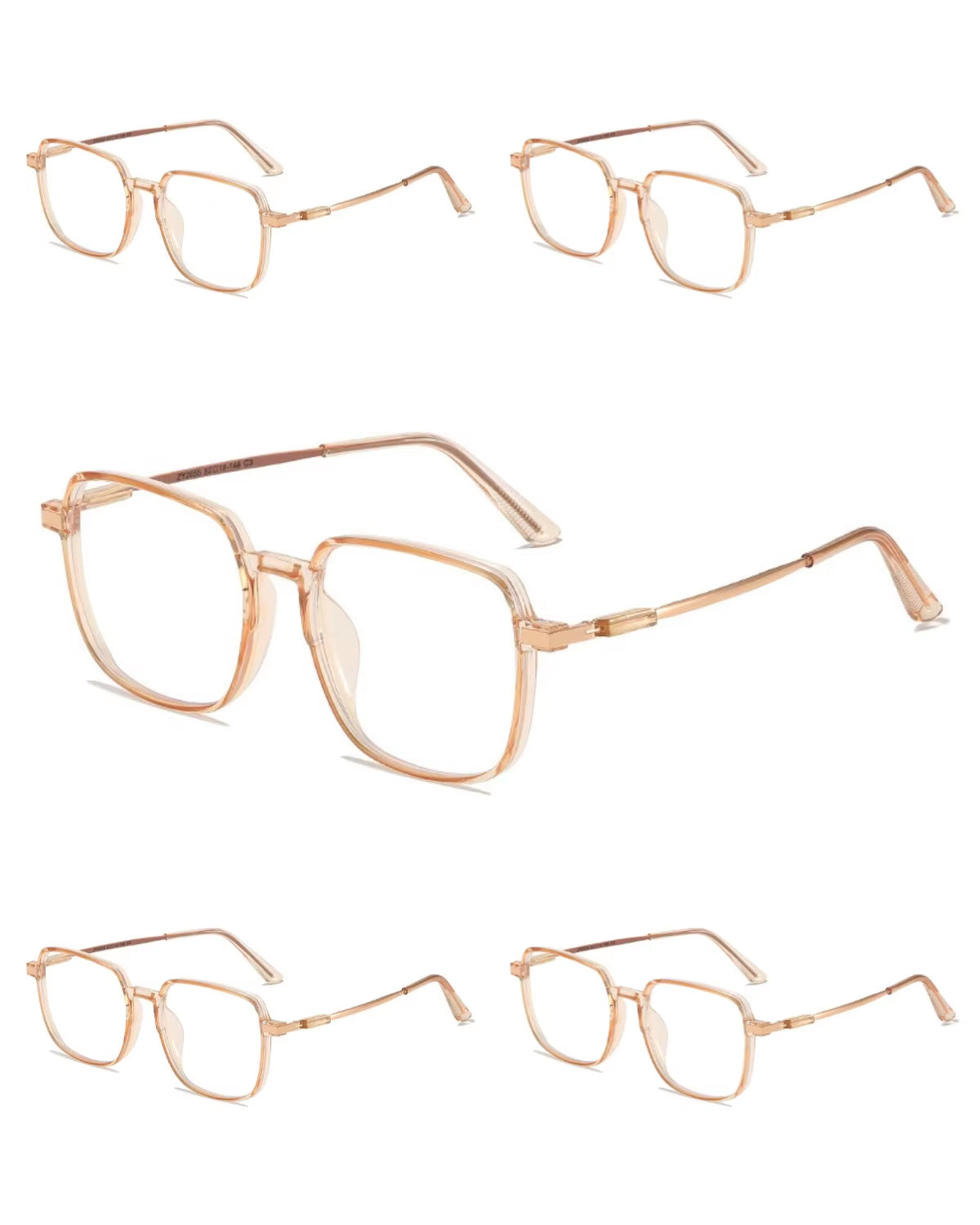 5PCS anti Radiation Large Frame Glasses Shades for Woman Man Transition Eyeglasses Korean Replaceable Lens Women
