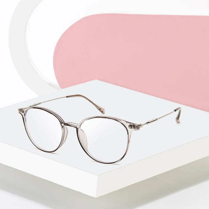 Acetate Unisex Solid Alloy Glasses Frame Women Prescription Glasses Fashion Designer Metallic Circle Glasses Myopia Glasses