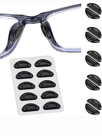 5Pairs Eyeglasses anti Slip Nose Pads Soft Silicone Adhesive Glasses Nose Pads for Plastic Frame Glasses Sunglasses(Black/White)