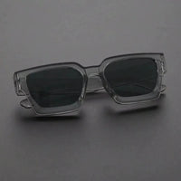 1PC Unisex Plastic Fashion Square Frame Sunglasses for Street Photography and Beach Trips Driving Accessories