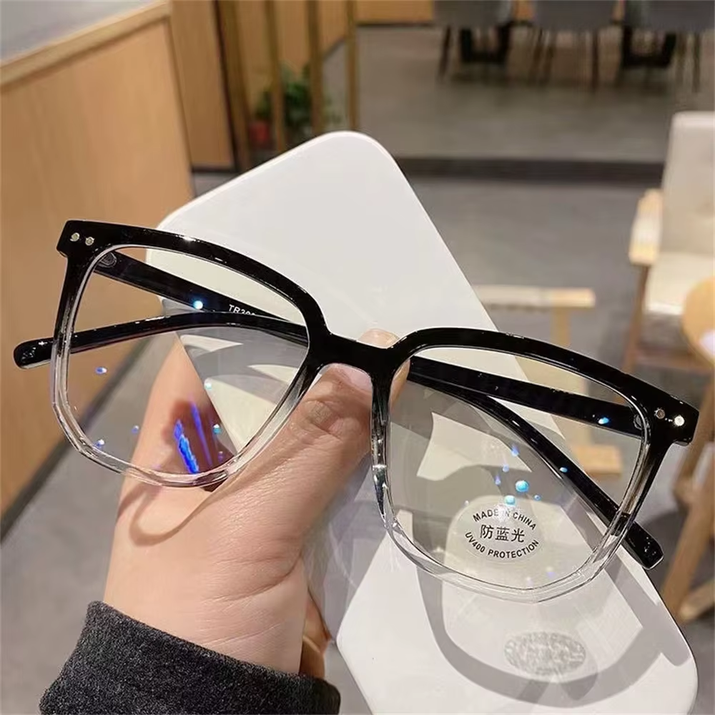 Transparent Computer Glasses Frame Women Men anti Blue Light Square Glasses Blackout Glasses Optical Glasses Lenses