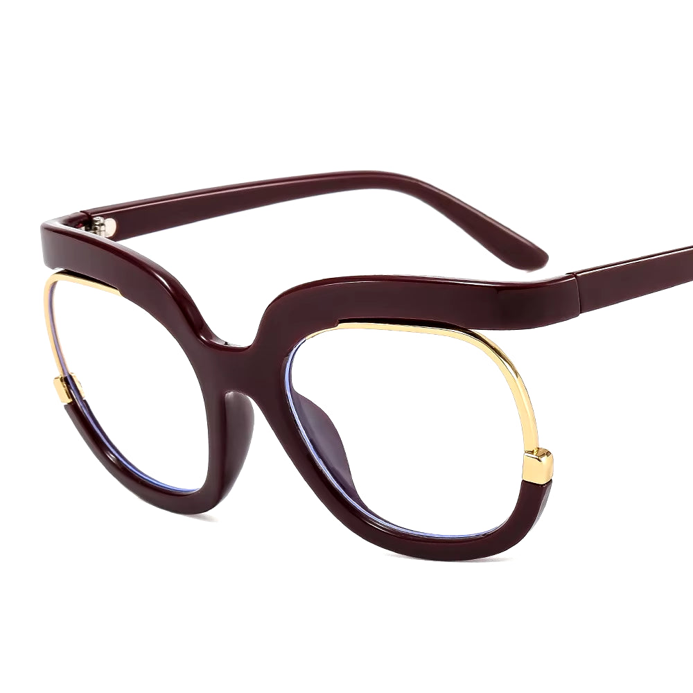 Round Amber Glasses Frame Luxurious Luxury Designer Glasses UV400 Prescription Glasses Unisex Trend anti Blue Light Glasses