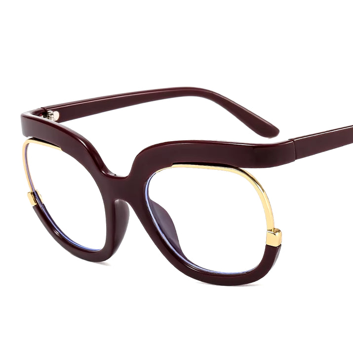 Round Amber Glasses Frame Luxurious Luxury Designer Glasses UV400 Prescription Glasses Unisex Trend anti Blue Light Glasses
