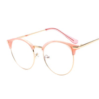 Vintage Eyewear Glasses Frame Clear Glasses Half Frame Metal Eyeglasses Optical Glasses Frame Students Fake Glasses
