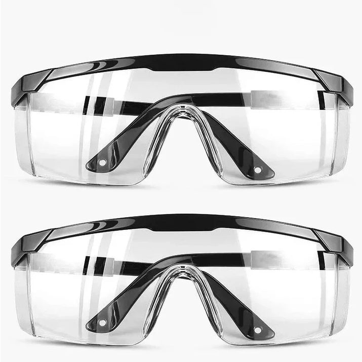 2Pcs Anti-Splash Safety Glasses - Industrial Protective Goggles, Wind & Dust Proof for Lab, Work & Cycling