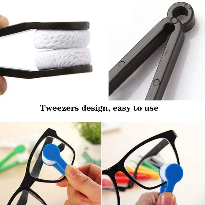 5Pcs Eyewear Cleaning Clip Mini Sunglasses Microfiber Cleaner Glasses Wipe Portable Glasses Soft Brush Spectacles Cleaner Kit