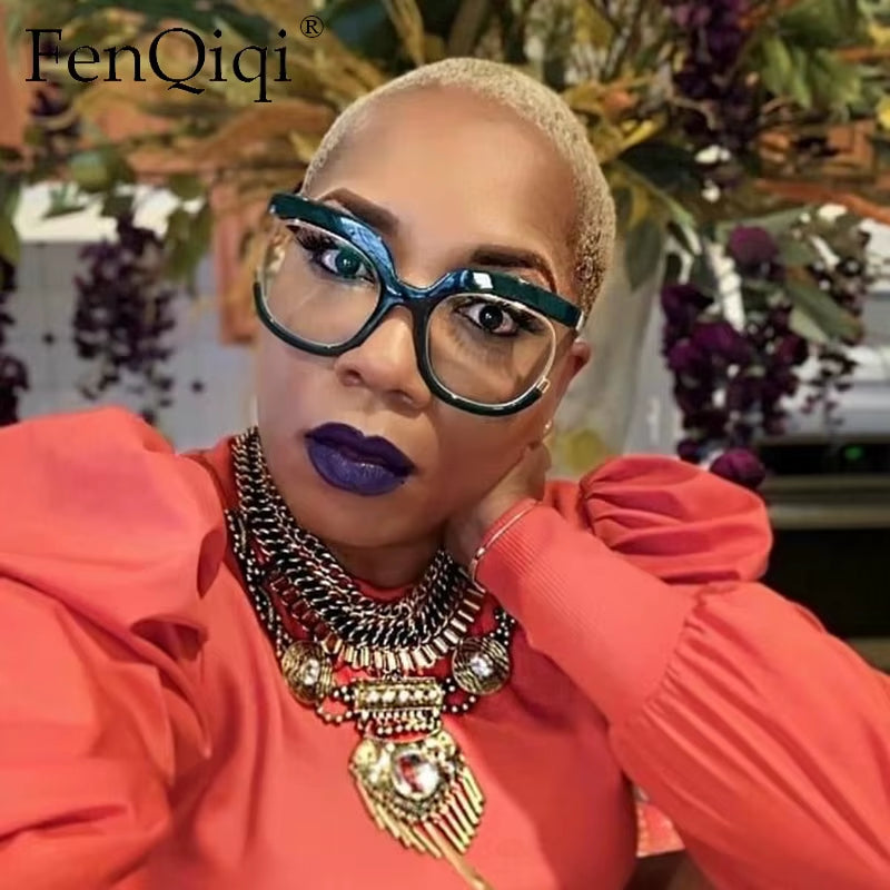 Round Amber Glasses Frame Luxurious Luxury Designer Glasses UV400 Prescription Glasses Unisex Trend anti Blue Light Glasses