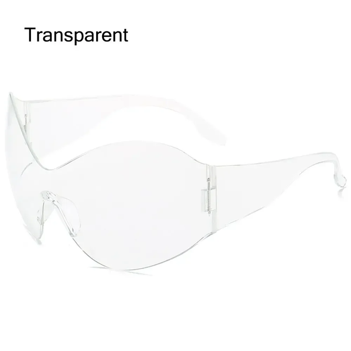 New Steampunk Oversized Sunglasses Trendy Rimless Y2K Shades Sun Glasses for Women/Men UV400 Protection Sport One Piece Eyewear