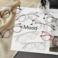 Acetate Unisex Solid Alloy Glasses Frame Women Prescription Glasses Fashion Designer Metallic Circle Glasses Myopia Glasses