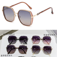 Eyewear New Sunglasses Mirror Female UV Protection Large Frame Net Fashionable Bright Edge Advanced Sense Driving Glasses T100