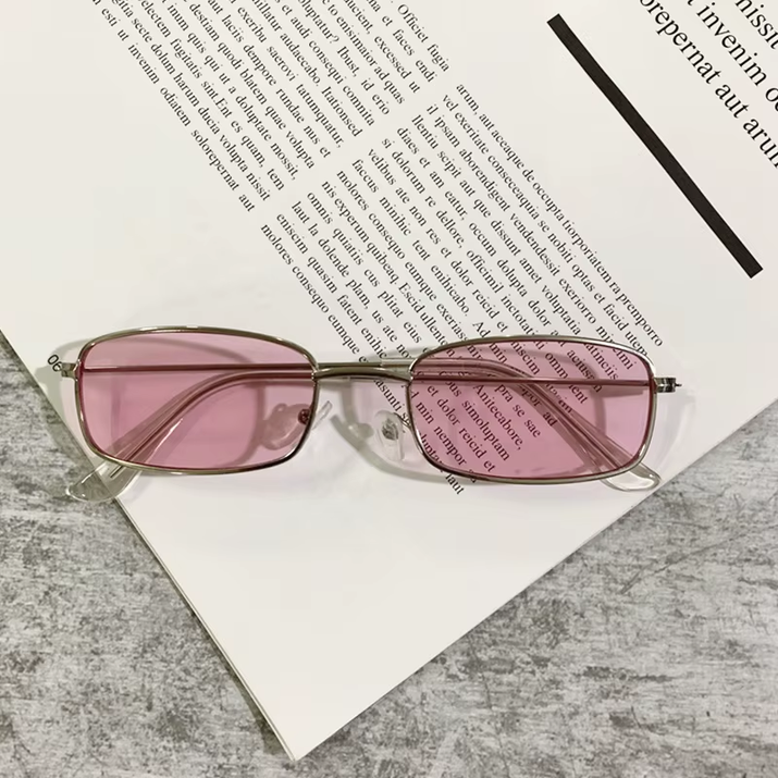 UV400 Classic Retro Metal Rectangle Sunglasses Unisex Vintage Design Lens Sun Glasses Small Oval Glasses Eyewear for Women Men