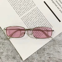 UV400 Classic Retro Metal Rectangle Sunglasses Unisex Vintage Design Lens Sun Glasses Small Oval Glasses Eyewear for Women Men