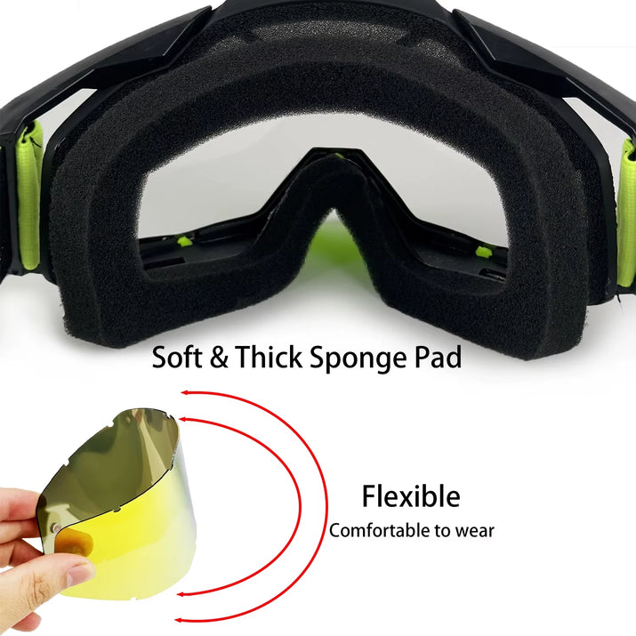 NAFEIB Motocross Glasses Motorcycle Sunglasses Man Windproof Protection Skiing Cycling Racing Off-Road Goggles Tear-Off Film