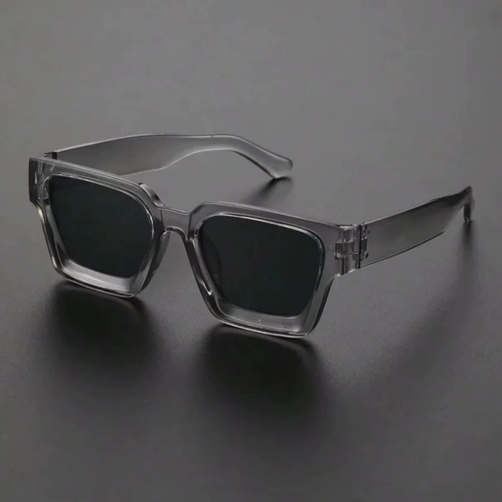 1PC Unisex Plastic Fashion Square Frame Sunglasses for Street Photography and Beach Trips Driving Accessories