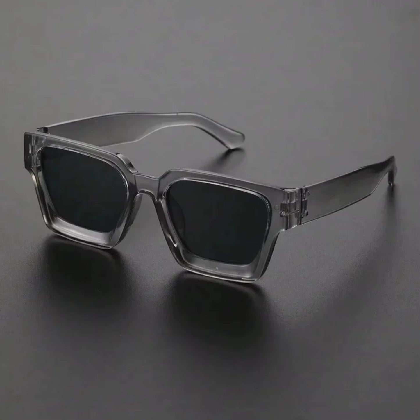 1PC Unisex Plastic Fashion Square Frame Sunglasses for Street Photography and Beach Trips Driving Accessories