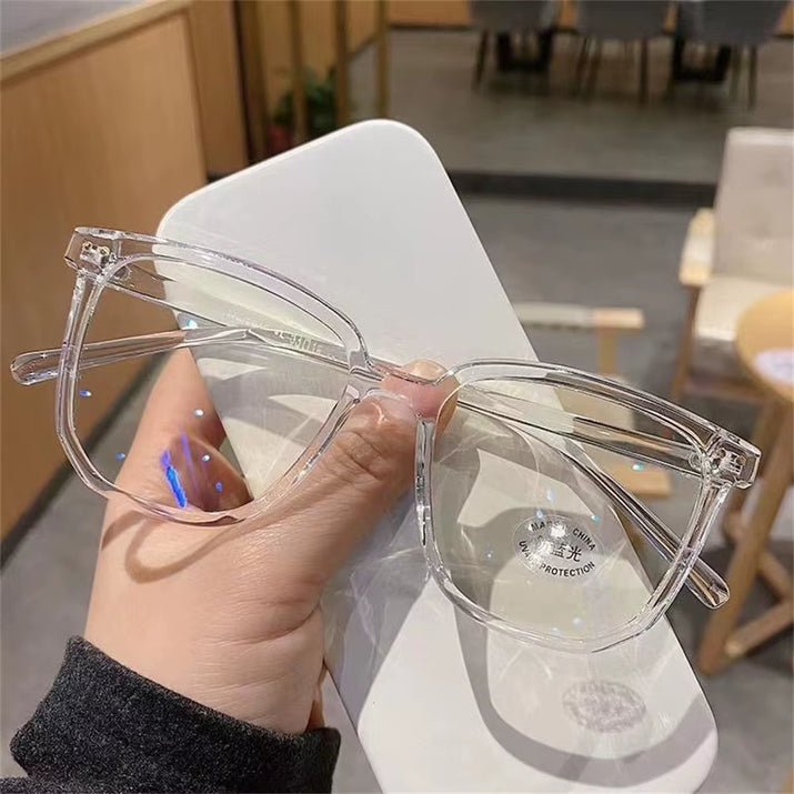 Transparent Computer Glasses Frame Women Men anti Blue Light Square Glasses Blackout Glasses Optical Glasses Lenses