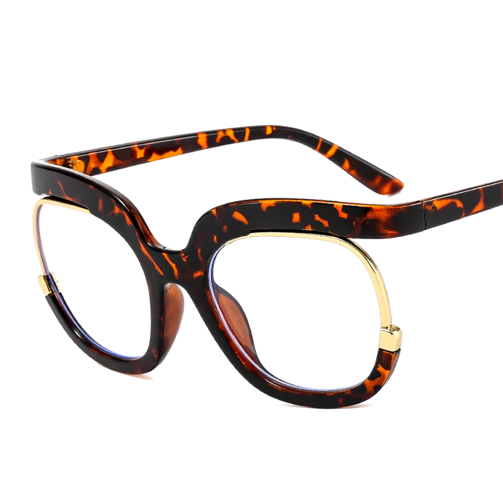 Round Amber Glasses Frame Luxurious Luxury Designer Glasses UV400 Prescription Glasses Unisex Trend anti Blue Light Glasses