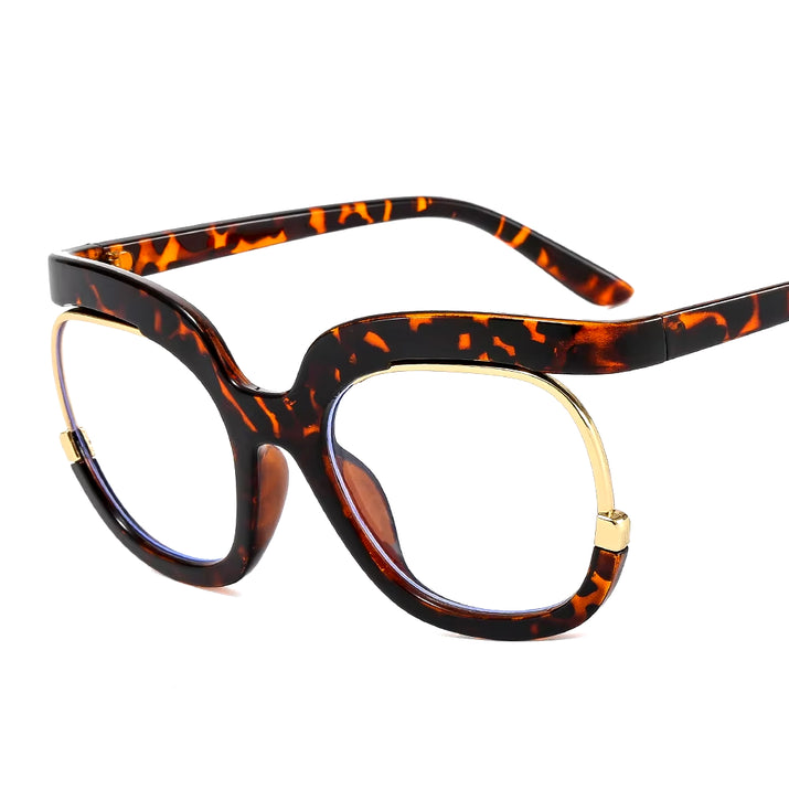 Round Amber Glasses Frame Luxurious Luxury Designer Glasses UV400 Prescription Glasses Unisex Trend anti Blue Light Glasses