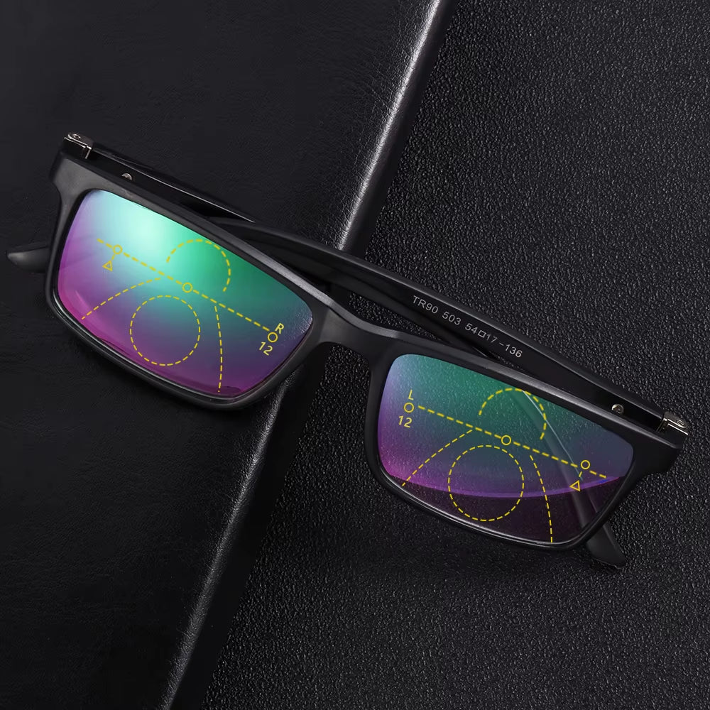 New 3 in 1 Bifocals Reading Glasses Unisex anti Blue Light Presbyopia Eyeglasses near Far Sight Hyperopia Eyewear