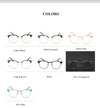 Vintage Eyewear Glasses Frame Clear Glasses Half Frame Metal Eyeglasses Optical Glasses Frame Students Fake Glasses