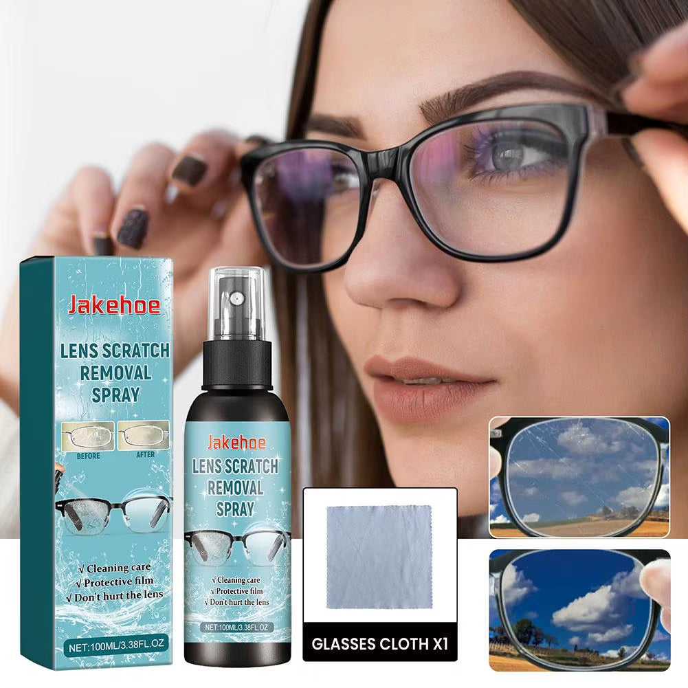 Glass Cleaner Lens Cleaner Glasses Sunglasses Eyeglass Cleaning Solution anti Fog Spray Eyeglass Scratch Removal Spray 100ML