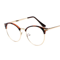 Vintage Eyewear Glasses Frame Clear Glasses Half Frame Metal Eyeglasses Optical Glasses Frame Students Fake Glasses