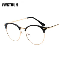Vintage Eyewear Glasses Frame Clear Glasses Half Frame Metal Eyeglasses Optical Glasses Frame Students Fake Glasses