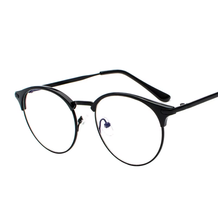Vintage Eyewear Glasses Frame Clear Glasses Half Frame Metal Eyeglasses Optical Glasses Frame Students Fake Glasses