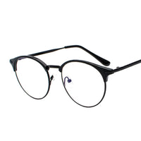 Vintage Eyewear Glasses Frame Clear Glasses Half Frame Metal Eyeglasses Optical Glasses Frame Students Fake Glasses