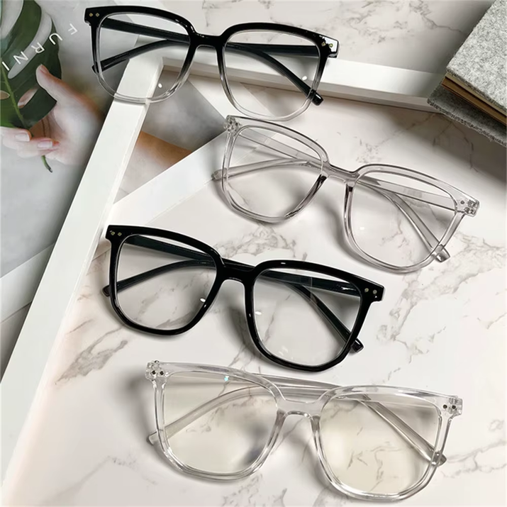 Transparent Computer Glasses Frame Women Men anti Blue Light Square Glasses Blackout Glasses Optical Glasses Lenses
