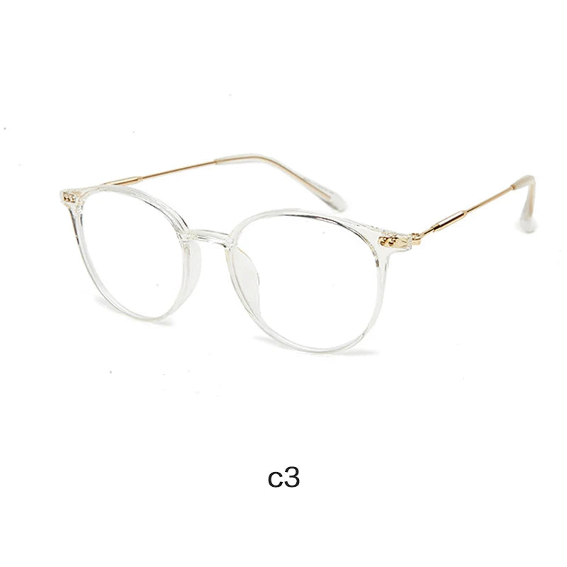 Acetate Unisex Solid Alloy Glasses Frame Women Prescription Glasses Fashion Designer Metallic Circle Glasses Myopia Glasses