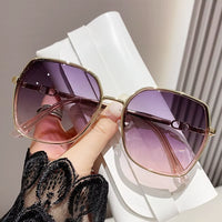 Eyewear New Sunglasses Mirror Female UV Protection Large Frame Net Fashionable Bright Edge Advanced Sense Driving Glasses T100