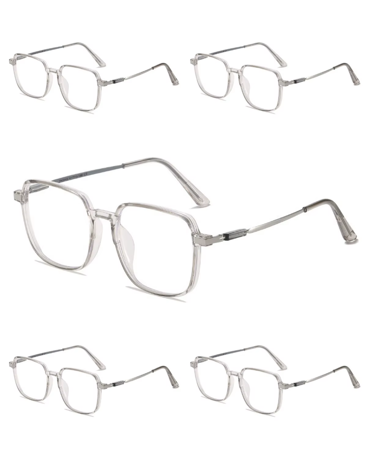 5PCS anti Radiation Large Frame Glasses Shades for Woman Man Transition Eyeglasses Korean Replaceable Lens Women