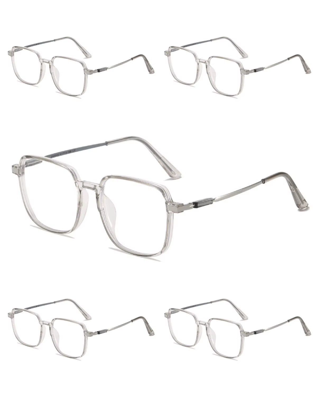 5PCS anti Radiation Large Frame Glasses Shades for Woman Man Transition Eyeglasses Korean Replaceable Lens Women