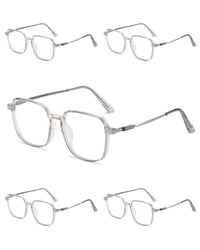5PCS anti Radiation Large Frame Glasses Shades for Woman Man Transition Eyeglasses Korean Replaceable Lens Women