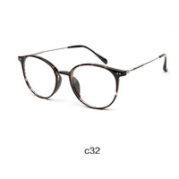 Acetate Unisex Solid Alloy Glasses Frame Women Prescription Glasses Fashion Designer Metallic Circle Glasses Myopia Glasses