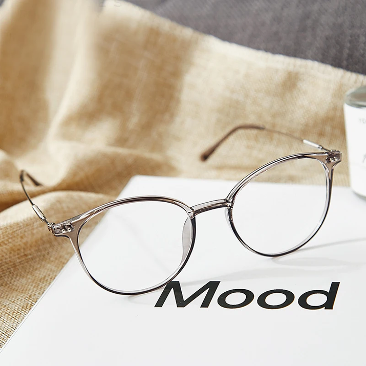 Acetate Unisex Solid Alloy Glasses Frame Women Prescription Glasses Fashion Designer Metallic Circle Glasses Myopia Glasses
