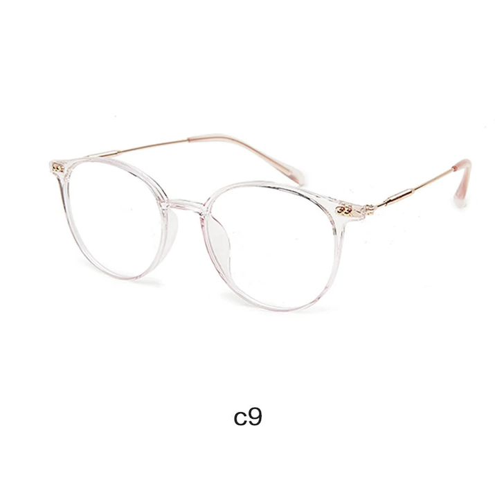 Acetate Unisex Solid Alloy Glasses Frame Women Prescription Glasses Fashion Designer Metallic Circle Glasses Myopia Glasses