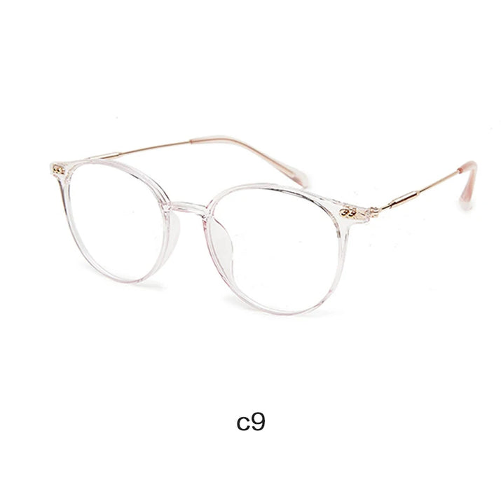 Acetate Unisex Solid Alloy Glasses Frame Women Prescription Glasses Fashion Designer Metallic Circle Glasses Myopia Glasses