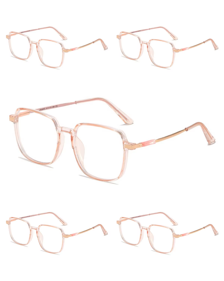5PCS anti Radiation Large Frame Glasses Shades for Woman Man Transition Eyeglasses Korean Replaceable Lens Women