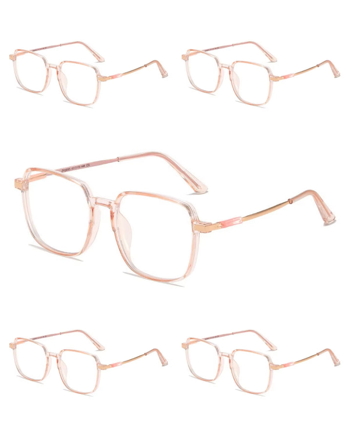 5PCS anti Radiation Large Frame Glasses Shades for Woman Man Transition Eyeglasses Korean Replaceable Lens Women